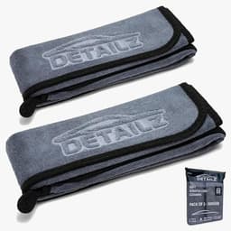 Image of DETAILZ Microfiber Car Cleaning Cloth - Super Soft 500 GSM (60X40 Cm) Microfiber Cloth For Car And Bike - Suede Edging For Scratch Less Drying And Detailing (Pack Of 2), Multicolor