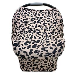 Image of Nursing Cover Carseat Canopy-Multi-USE Soft Stretchy Car Seat Covers for Nursing Scarf, Breast Feeding, High Chair, Shopping Cart Cover, Park Swing, Changing Table Cover-Girl or Baby Boy-Cheetah Print