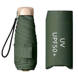 Image of WOOMZY Compact Travel Umbrella, Portable Mini Travel Sun Rain Beach Golf- Elegant Slim Design Small Pocket Umbrella for Rain, UV Protection Lightweight Umbrellas for Girls and Women (Green)
