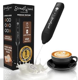 Image of Coffee Frother Electric with Double Whisk | C Type Rechargeable Coffee Maker Machine for Home | 1 Year Warranty | Free Coffee Blender Recipe Book | Big Battery 1 Charge = 15 Days Use